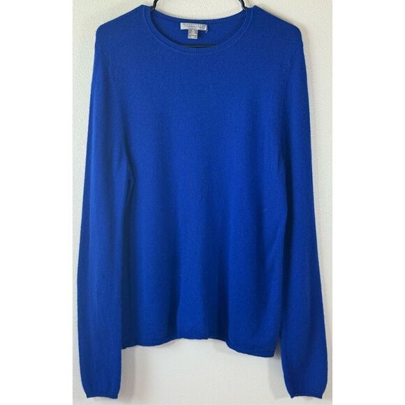 Charter Club Crewneck 100% Cashmere Timeless Blue Women's Sweater XL - Picture 2 of 10